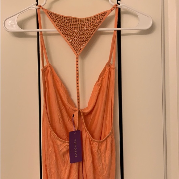 Sexy low back Peach dress - Picture 4 of 4